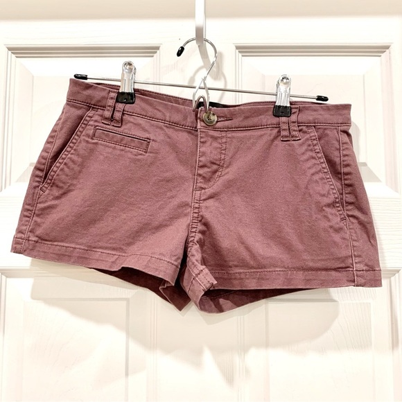 Express Pants - EXPRESS Plum Purple Cotton Low-Rise Short Shorts